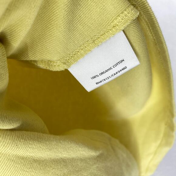 EILEEN FISHER Top PM Organic Cotton Ribbed Jersey Scoop Neck Short Sleeve Yellow - Picture 8 of 11